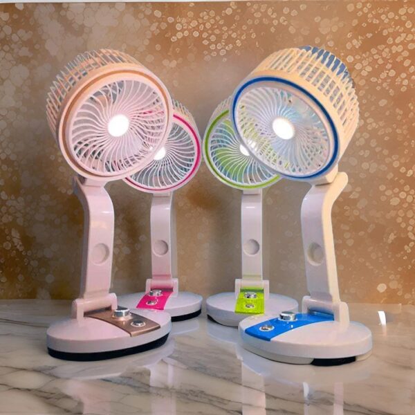 USB Rechargeable Folding Fan With LED Light - LR2018